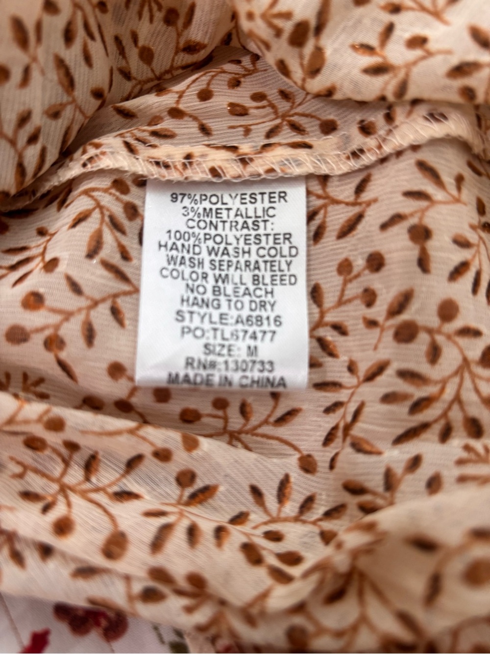 Umgee Mixed Floral Blouse NWT Size Medium Cottagecore Boho - Picture 5 of 7